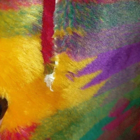 Vintage Regal Plush Collection Bright Tribal Print Coat Acrylic Thick Medium - Picture 12 of 12